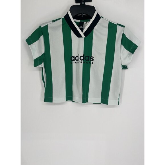 adidas Tops - adidas Tiro Colorblock Crop Tee With Letter Logo Print And Stripe Detail, M